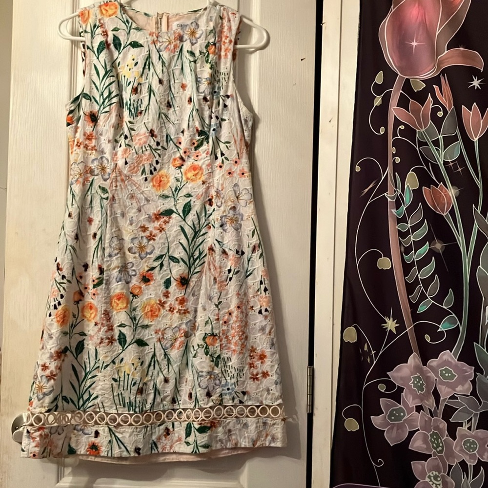 Calvin Klein white floral dress size 4